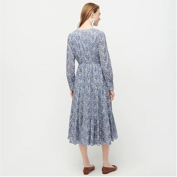 J Crew Long tiered dress Liberty June's Meadow - Picture 3 of 7